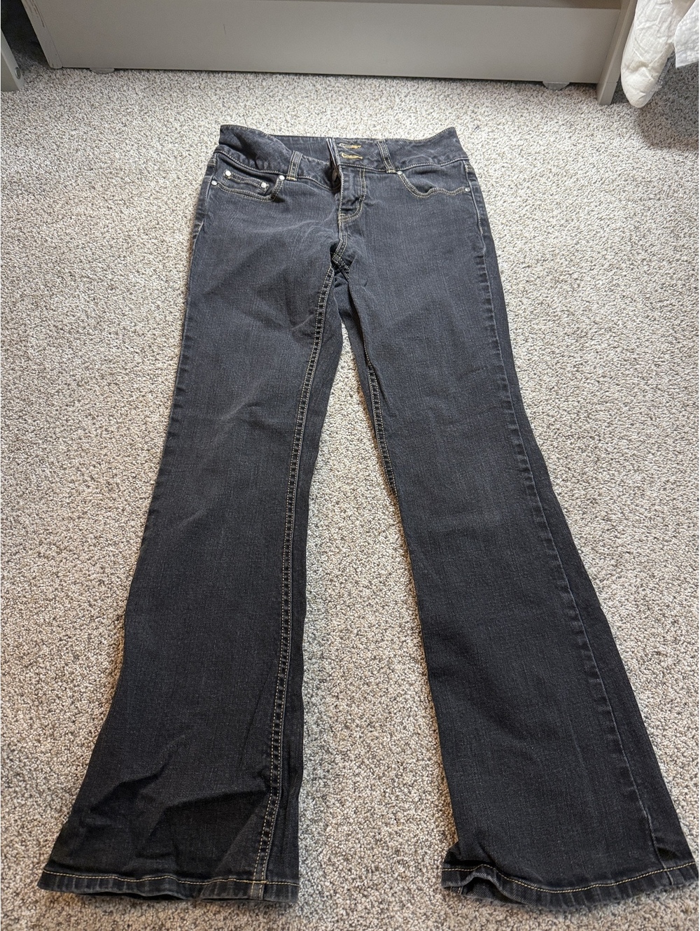 Black Flared Jeans Size 4 with Stretch